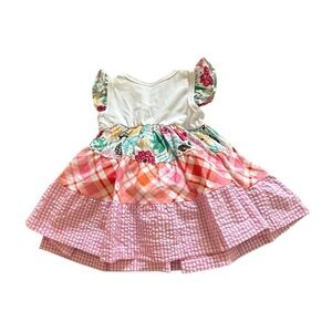 Bonnie Baby Multi Pink Sleeveless Dress 2-pc Retail $48